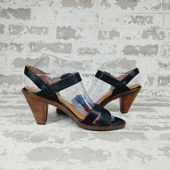 New Trask Saydee Leather Cone Heel Strappy Sandals D29 - Picture 3 of 14